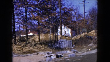 1954: back road featuring a white church in the distance HICKSVILLE, NEW YORK
