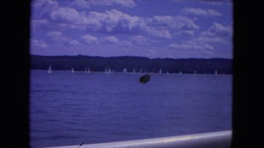 1972: water view mountain wide snow zoom waves moves boat WISCONSIN