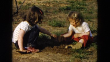 1955: little girls fight in a field HICKSVILLE, NEW YORK