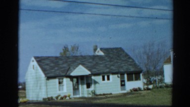 1964: zoom in and then zoom out on single-family home CALIFORNIA