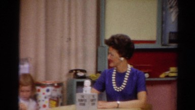 1964: children at a kindergarten class are playing with blocks