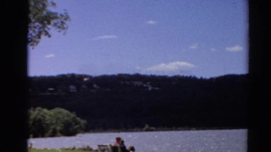 1964: people enjoying the lakeside view CALIFORNIA