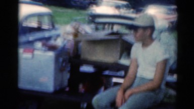 1964: catering at a picnic or tailgate party outdoors CALIFORNIA