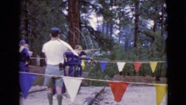 1968: teachers show a group of kids how to use bow and arrow CLARKSDALE, ARIZONA