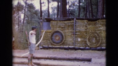 1968: a young male archer making practice on a close range court CLARKSDALE