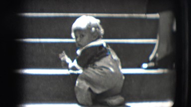 1942: Crawling Infant on Steps in New York