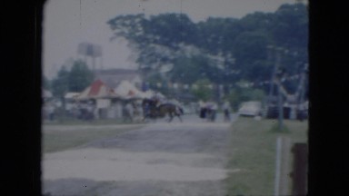 1951: horse jump rider fast professional rods over CLEVELAND, OHIO