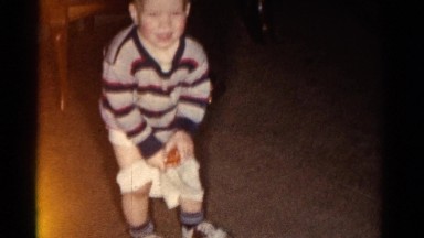 1962: Little Boy Trying to Pull Up His Pants Catskill, New York