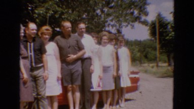 1968: a group of people posing for a snap in an open place DILLER, NEBRASKA