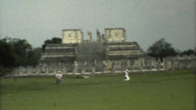 1973: People Walking in Front of Towering and Impressive Ancient Mayan Ruins