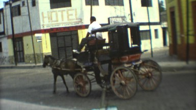 1973: horse riding, caravan traveling road viewed MEXICO