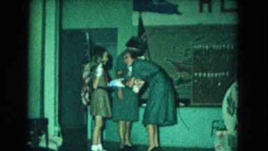 1966: girl scouts crossing the bridge CALIFORNIA