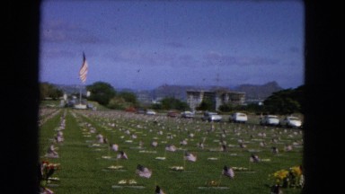 1966: american flags over graves for memorial day CALIFORNIA