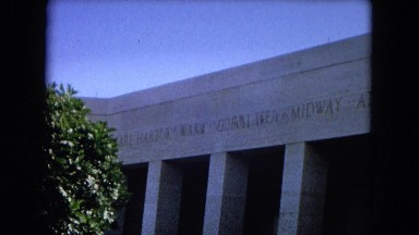 1966: Outdoor of Diplomatic Building with Engravings California