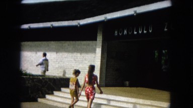 1966: two young girls entering the honolulu zoo in summer clothes CALIFORNIA