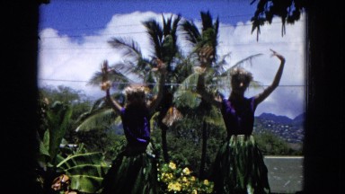 1966: two girls dancing in the garden CALIFORNIA