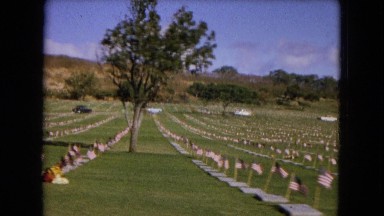 1966: driving through american graveyard CALIFORNIA