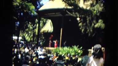 1966: festival with hula dancers performing HAWAII