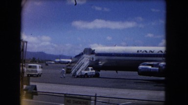 1966: watching a majestic and modern airplane HAWAII