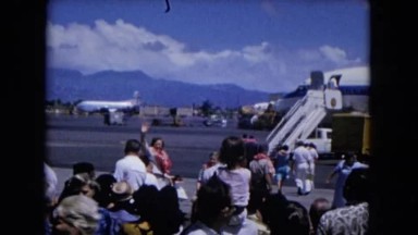 1966: Family Saying Goodbye at the Airport Hawaii
