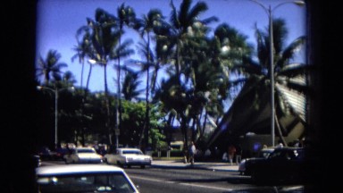 1967: a busy city street in a beautiful urban, tropical setting HAWAII
