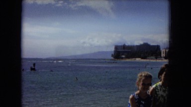 1967: family posing on the beach HAWAII