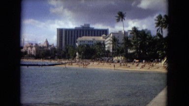 1967: water view with hotels and construction HAWAII