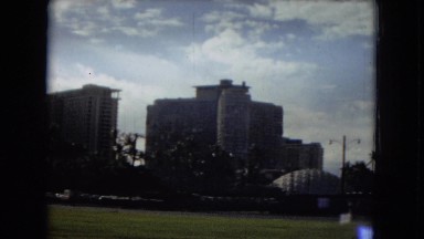 1967: panoramic view of a city skyline with a park in the foreground HAWAII