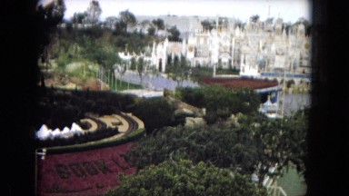 1967: view from cable car over amusement park DISNEYLAND, CALIFORNIA