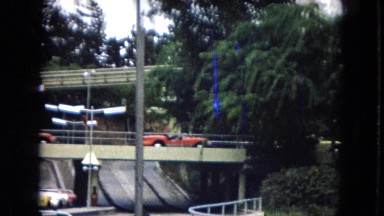 1967: a view of a bridge at an amusement park DISNEYLAND, CALIFORNIA