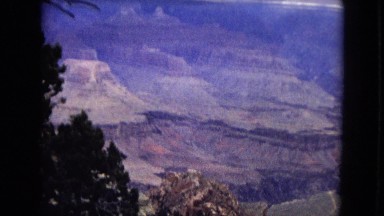 1967: looking down into deep dry desert canyon ARIZONA