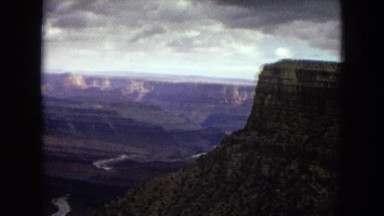 1967: view from distance of depths of a natural canyon and the river that runs