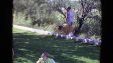1967: outdoor party walking garden play enjoyment talking family TUCSON, ARIZONA