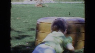 1967: baby crawling to outdoor ottoman TUCSON, ARIZONA