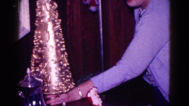 1968: christmas scene mother cheered indoor party