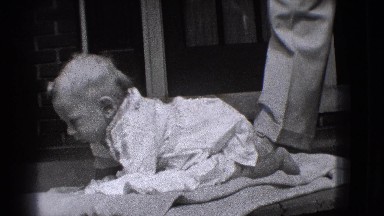 1941: Little Girl Learning to Walk and Stand in New York