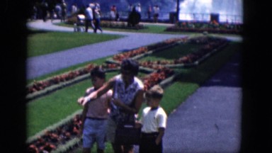 1964: A Mother and Her Two Sons Admiring a Public Garden in Mississippi