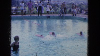 1965: enjoying summer gathering of swimming lessons for men and women CALIFORNIA