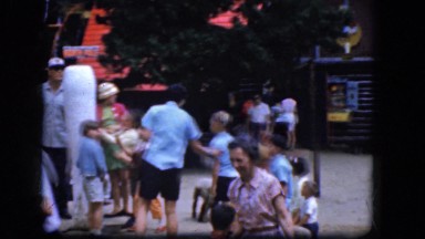 1965: people checking out a unique attraction at an amusement park. CALIFORNIA