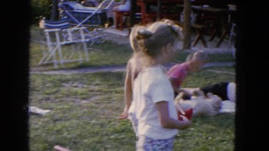 1965: kids playing outdoor with dads watching CALIFORNIA
