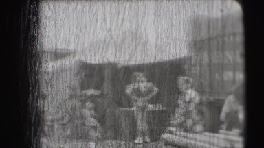 1948: outdoor party walking garden play enjoyment talking family NEW YORK