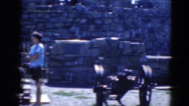1964: Several Young Boys Visiting an Ancient Fort with Historic Cannons in Charleston