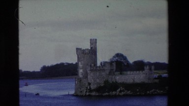1969: water view mountain wide snow zoom waves moves boat building castle