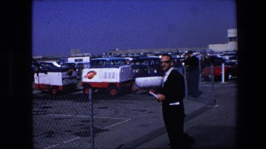 1967: Men Standing Guard at Airport Parking Lot Amsterdam, Netherlands