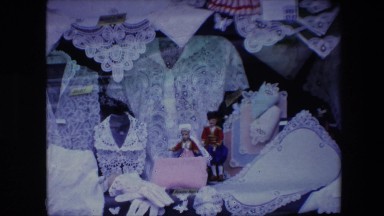 1967: Cute Dolls in Fashion Dresses Amid a Magnificent Building in Brussels