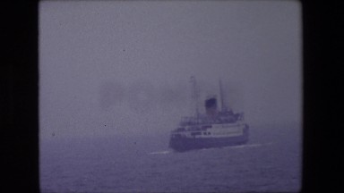 1967: A Large Cruise Liner Sailing on Open Water Near Calais, France