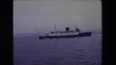 1967: a large luxury ship sailing across the open water CALAIS, FRANCE