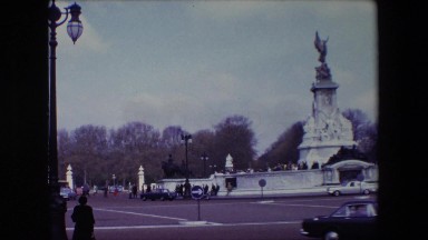 1969: aged statue of winged liberty in an urban park LONDON, ENGLAND