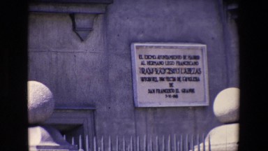 1967: A Massive Old Stone Building Surrounded by an Iron Fence in Madrid, Spain