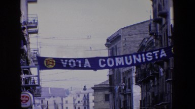 1967: Communist Protest With Red Banners In Palermo Italy